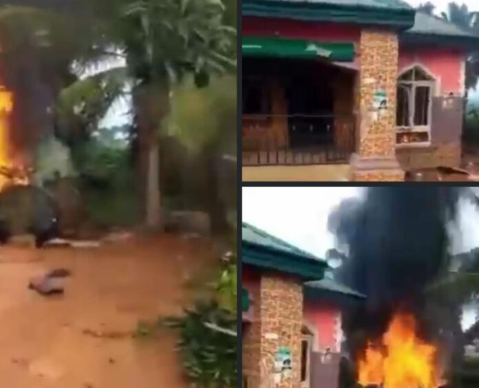 Anambra Angry Youths Set Ablaze Shrine, Capture Suspected Gunmen