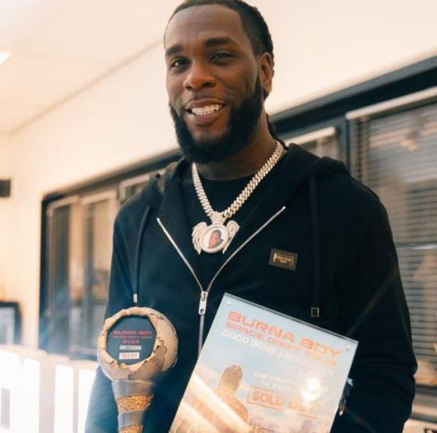 Burna Boy Hit Another Record Of Award ‘Artwork Plaque’ After Selling Out In Netherland