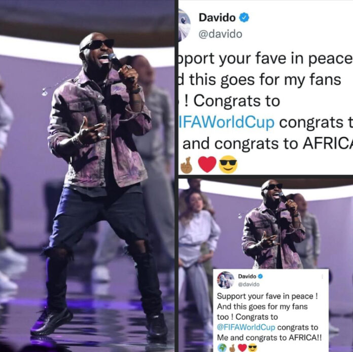 FIFA SOUNDTRACK: Support Your Fave In Peace, Singer Davido Urge Fans