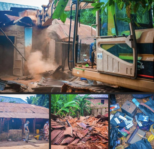 Anambra Government Destroys Hideout Of Suspected Kidnappers in Oba, Discovers Shrine, Charms, Others