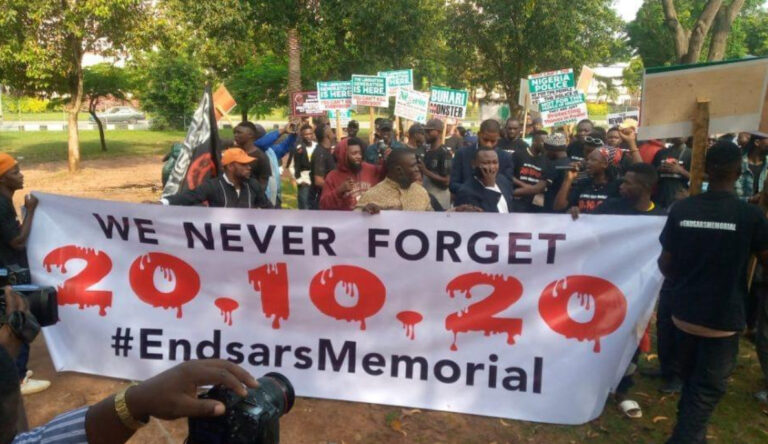 #EndSARS Memorial Walk Holds At Lekki Area Thursday