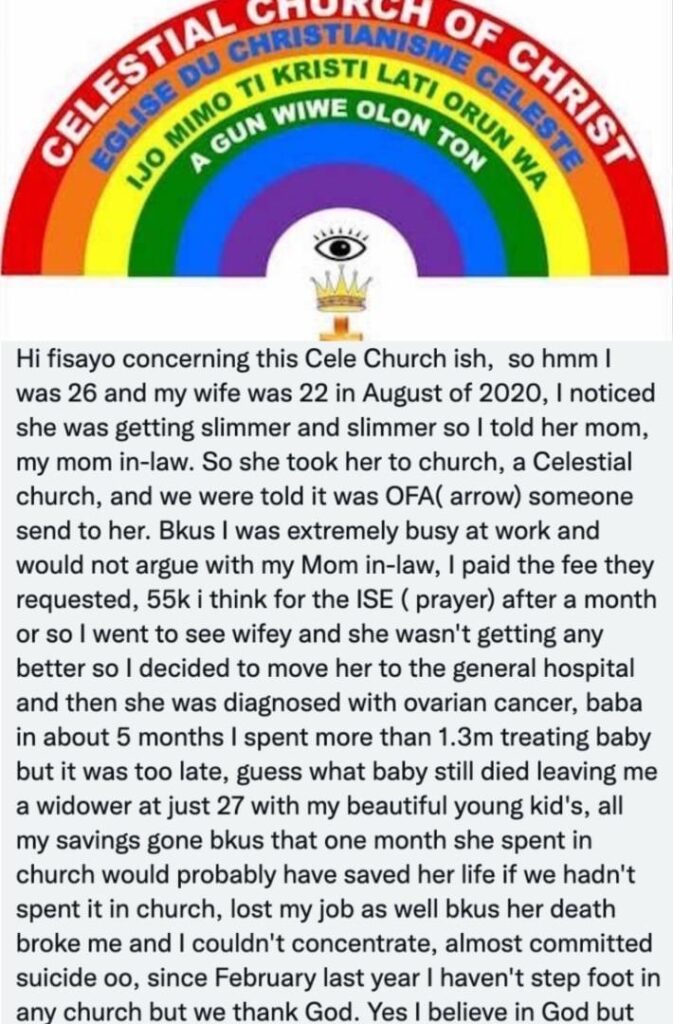 Nigerian Man Narrates How Fake Prophecy Led To His Wife’s Death