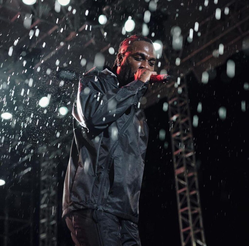 Nigerian Singer, Burna Boy Performs Inside Rain, Appreciates Fans, Supporters
