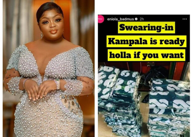 NigeriaDecides: Actress Eniola Badmus Shares Bola Tinubu’s ‘Swearing-In’ Fabric On Instagram