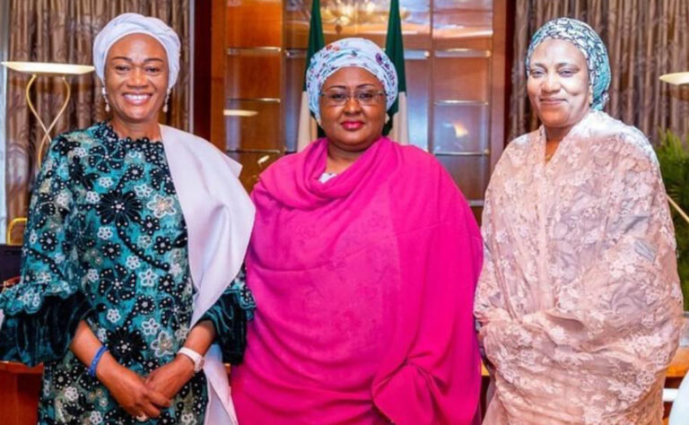 Oluremi Tinubu, Nana Shettima visits First Lady, Aisha Buhari (Photos)