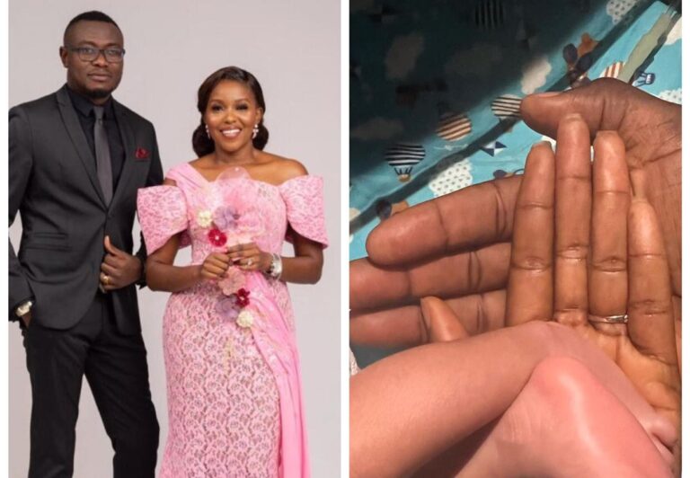 After Three Failed Surrogate Attempts, Actress Abiola Adebayo, Husband Welcome First Child (Photos)