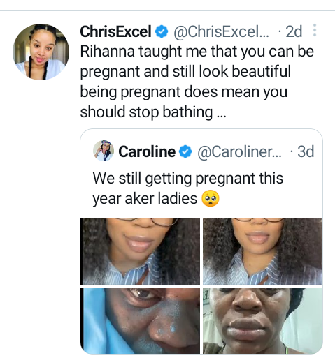 Twitter users react to photos of woman "humbled by pregnancy'