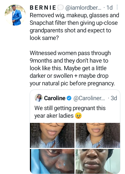 Twitter users react to photos of woman "humbled by pregnancy'