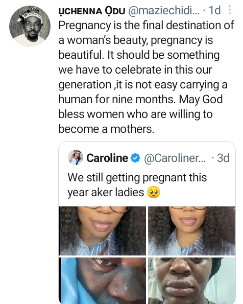 Twitter users react to photos of woman "humbled by pregnancy'