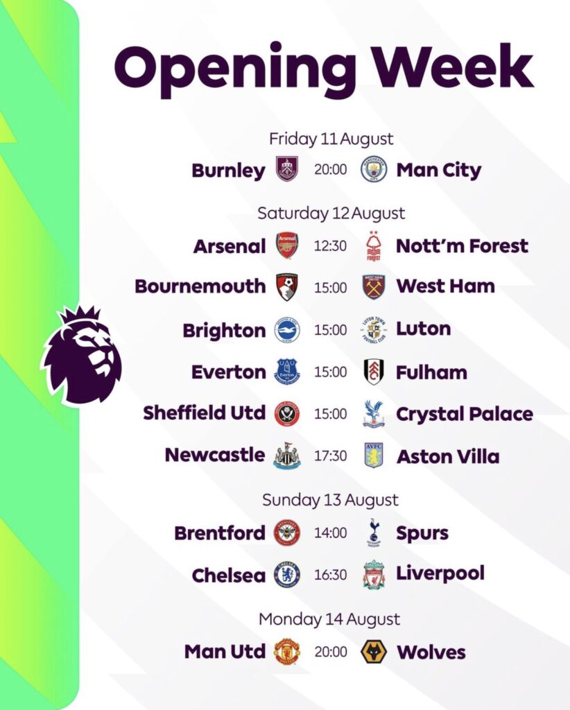 2023-24 Premier League Fixtures Released, See Opening Matches 1 2023-24 Premier League Fixtures Released, See Opening Matches