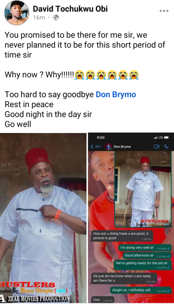 BREAKING: Popular Nollywood Actor, Don Brymo Uchechi, Dies In His Sleep