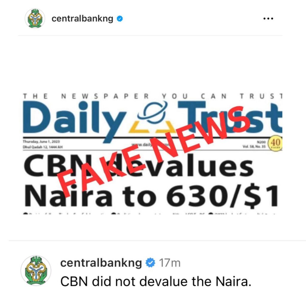 We Did Not Devalue Naira - CBN