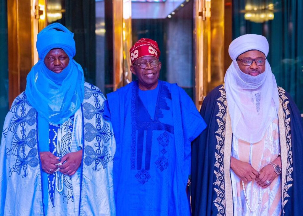 Emirs Of Borgu, Kontogara Visit Bola Tinubu, Photos Surfaces