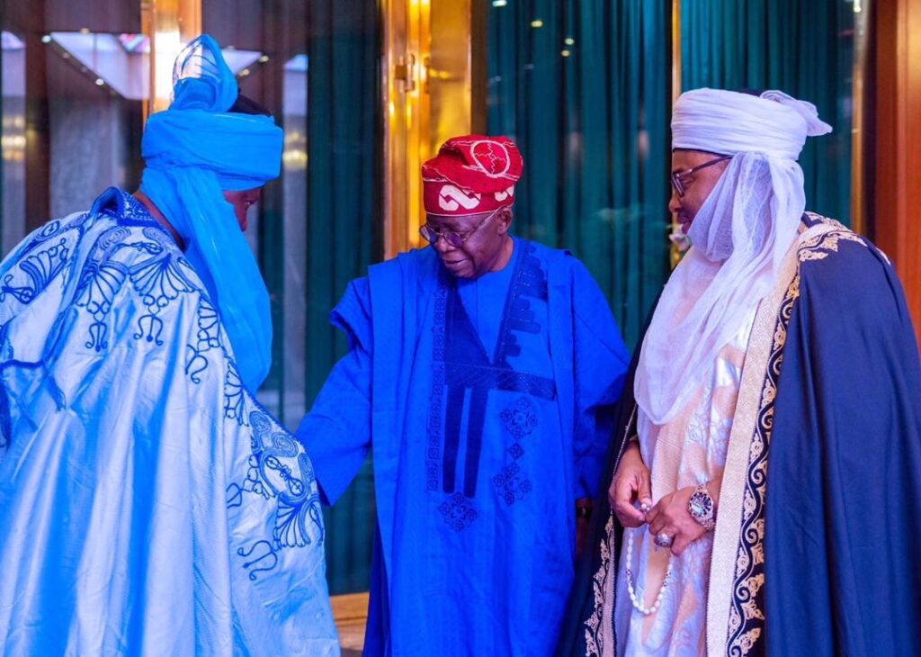 Emirs Of Borgu, Kontogara Visit Bola Tinubu, Photos Surfaces