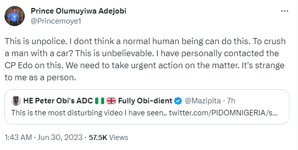 "I Don't Think A Normal Human Being Can Do This" - Police Spokesperson Reacts To A Viral Video Of Police Officers Crushing A Man 1 "I Don't Think A Normal Human Being Can Do This" - Police Spokesperson Reacts To A Viral Video Of Police Officers Crushing A Man