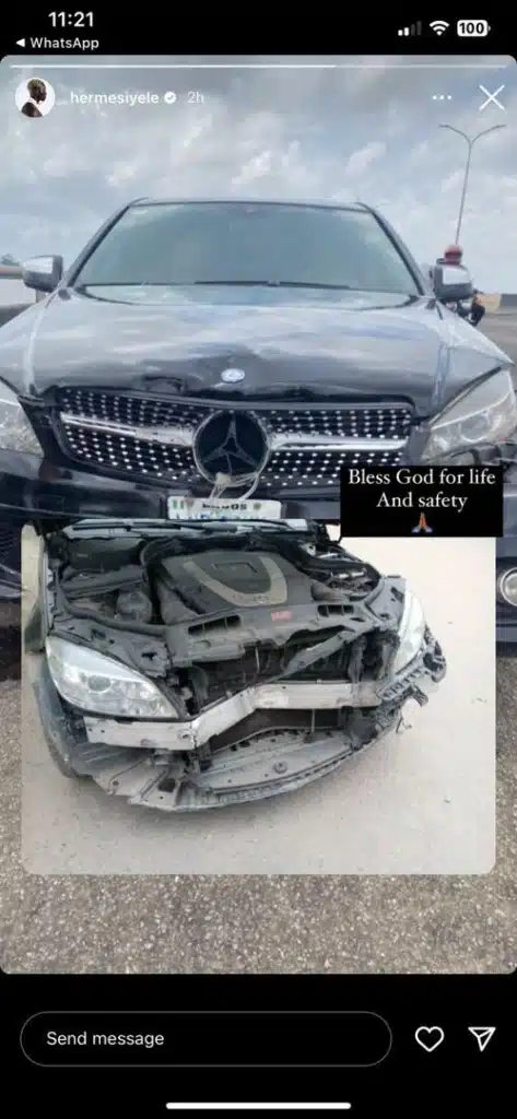 JUST IN: BBNaija Star, Hermes Survives Car Accident