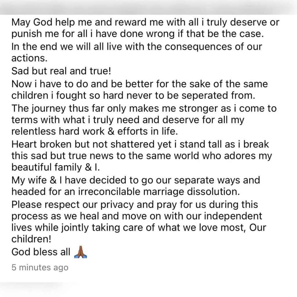 BREAKING: Nollywood Actor Ninalowo, wife go separate ways