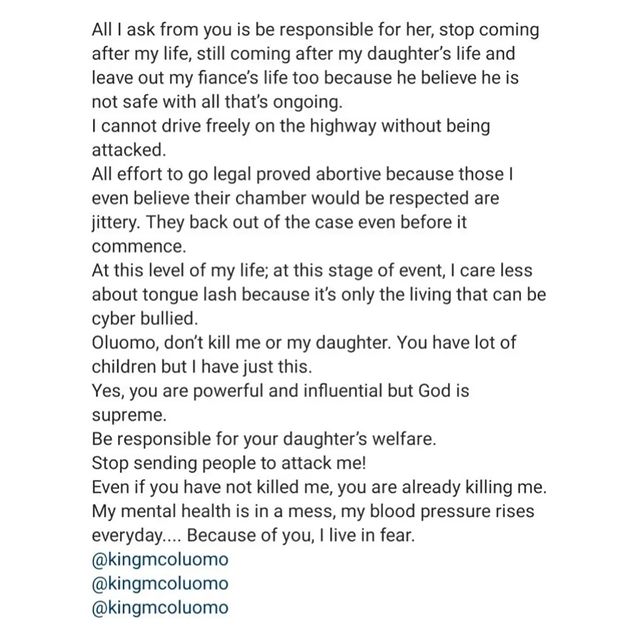 If Anything Happens To Me, Hold Tinubu's Boy Responsible - MC Oluomo Baby Mama Cries Out