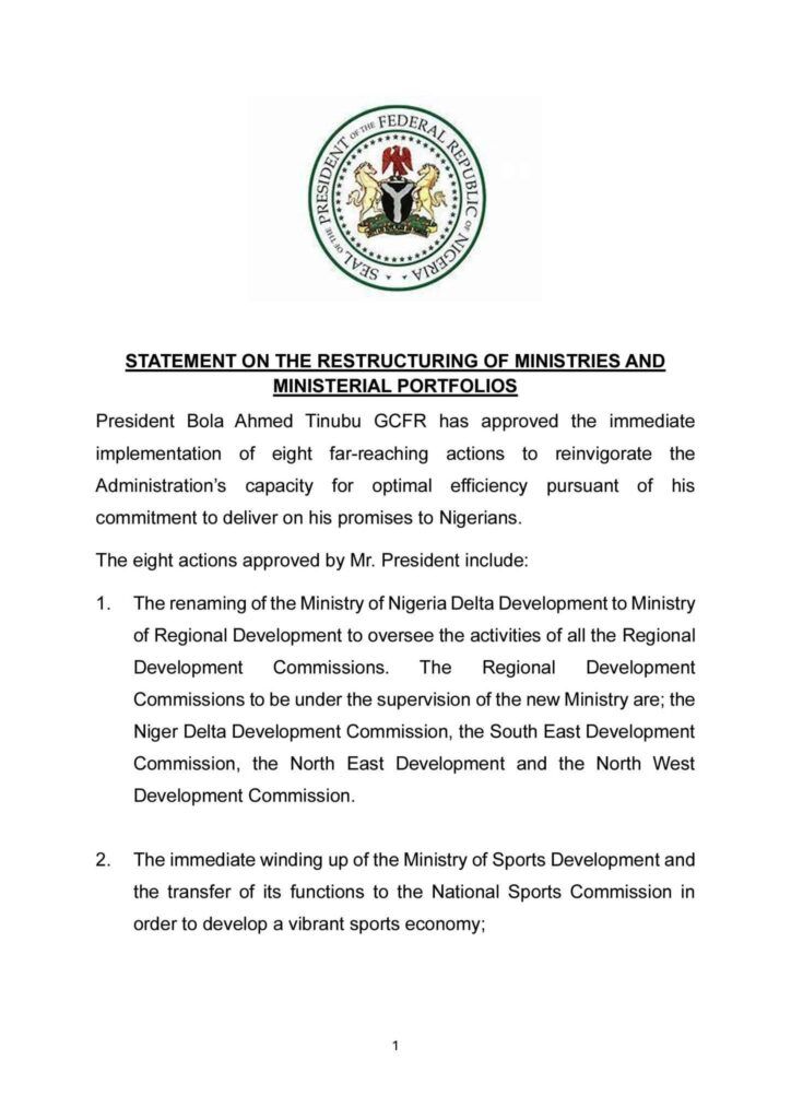 Tinubu sacks Education minister, Four others, nominates seven