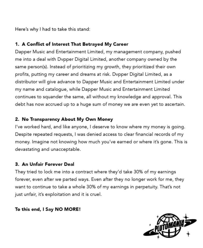Shallipopi dûmps his record label over financial mismanagement