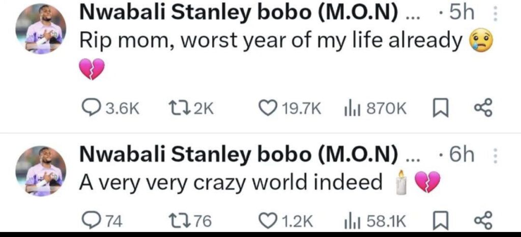 Sad’ Super Eagles Goalkeeper, Stanley Nwabali loses mum just one month after losing Dad