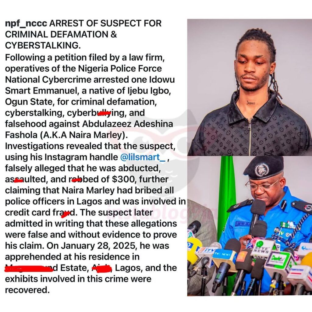 Police arrests dancer, Lil Smart for cyb£rstalking, cyb£rbullying and def@ming Naira Marley