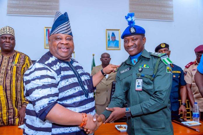 Gov. Ademola Adeleke tells security agen“Osun is President Tinubu’s home,” Gov. Adeleke says, cautioning security forces to stay neutral and safeguard peace in the state.cies not to turn Osun into a battleground, urging neutrality as he celebrates his ADC’s promotion.